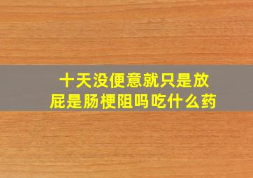 十天没便意就只是放屁是肠梗阻吗吃什么药