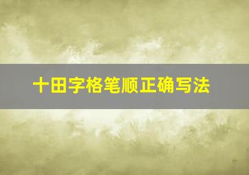 十田字格笔顺正确写法