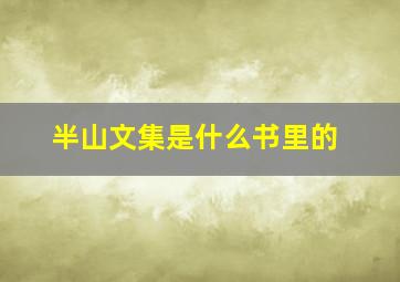 半山文集是什么书里的