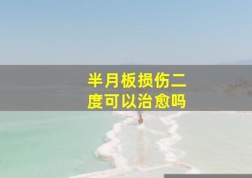 半月板损伤二度可以治愈吗