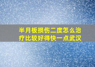 半月板损伤二度怎么治疗比较好得快一点武汉