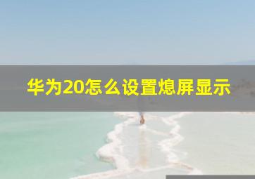 华为20怎么设置熄屏显示