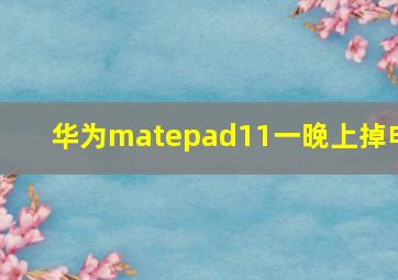 华为matepad11一晚上掉电