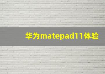 华为matepad11体验