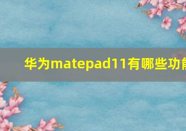 华为matepad11有哪些功能