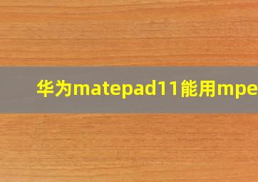 华为matepad11能用mpen2吗