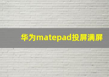 华为matepad投屏满屏