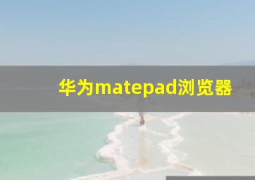 华为matepad浏览器