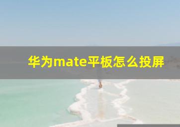 华为mate平板怎么投屏