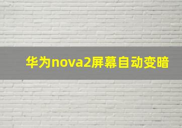 华为nova2屏幕自动变暗