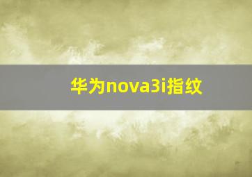 华为nova3i指纹