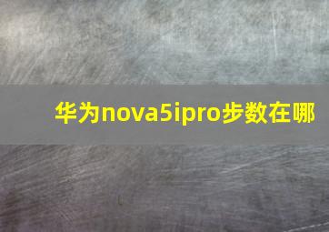 华为nova5ipro步数在哪