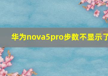 华为nova5pro步数不显示了