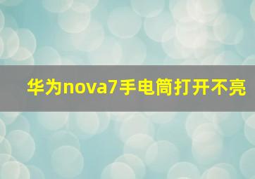 华为nova7手电筒打开不亮