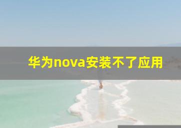 华为nova安装不了应用