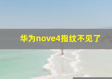 华为nove4指纹不见了