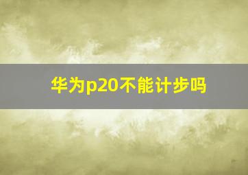 华为p20不能计步吗