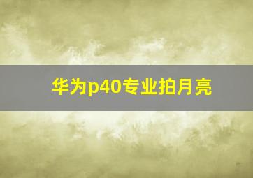 华为p40专业拍月亮