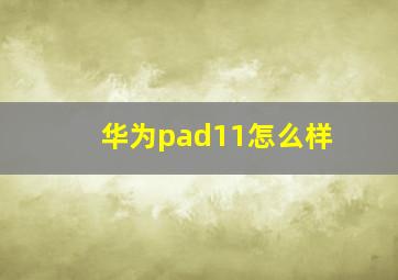 华为pad11怎么样