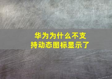 华为为什么不支持动态图标显示了