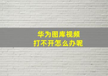 华为图库视频打不开怎么办呢