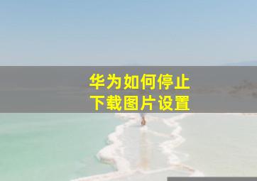 华为如何停止下载图片设置