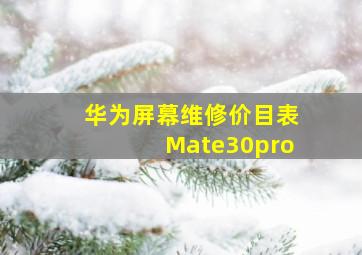 华为屏幕维修价目表Mate30pro