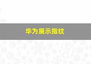 华为展示指纹