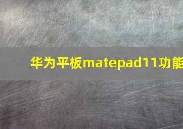 华为平板matepad11功能