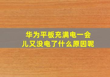 华为平板充满电一会儿又没电了什么原因呢