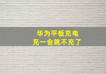 华为平板充电充一会就不充了