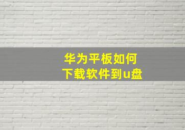 华为平板如何下载软件到u盘