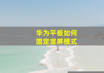 华为平板如何固定竖屏模式