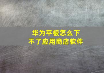 华为平板怎么下不了应用商店软件