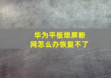 华为平板熄屏断网怎么办恢复不了