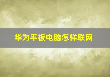 华为平板电脑怎样联网