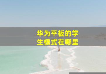 华为平板的学生模式在哪里