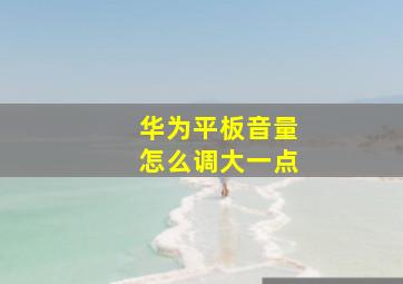 华为平板音量怎么调大一点