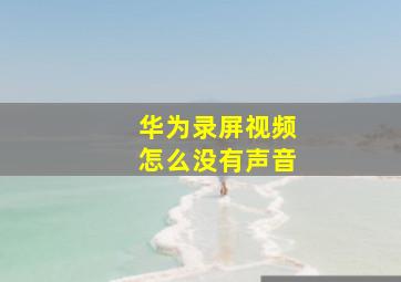 华为录屏视频怎么没有声音