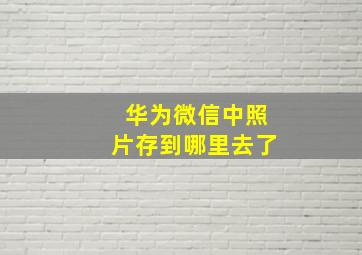 华为微信中照片存到哪里去了