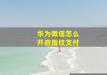 华为微信怎么开启指纹支付