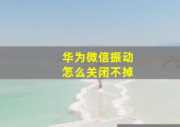 华为微信振动怎么关闭不掉