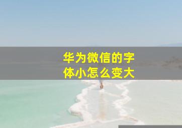 华为微信的字体小怎么变大