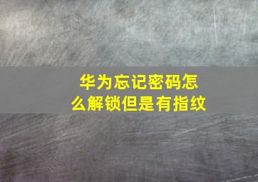 华为忘记密码怎么解锁但是有指纹