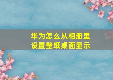 华为怎么从相册里设置壁纸桌面显示