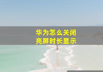 华为怎么关闭亮屏时长显示