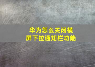 华为怎么关闭横屏下拉通知栏功能