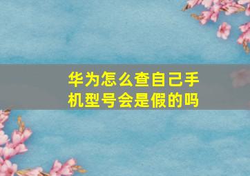 华为怎么查自己手机型号会是假的吗