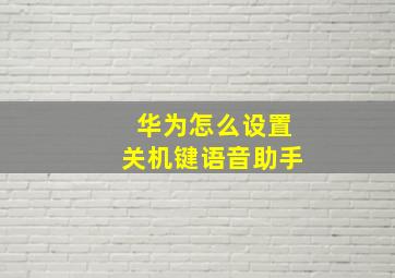 华为怎么设置关机键语音助手