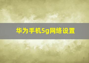 华为手机5g网络设置